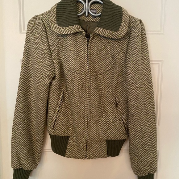 Tristan & Iseult coat, jacket Gray and Green with zipper in size S. Retro look - Picture 11 of 12